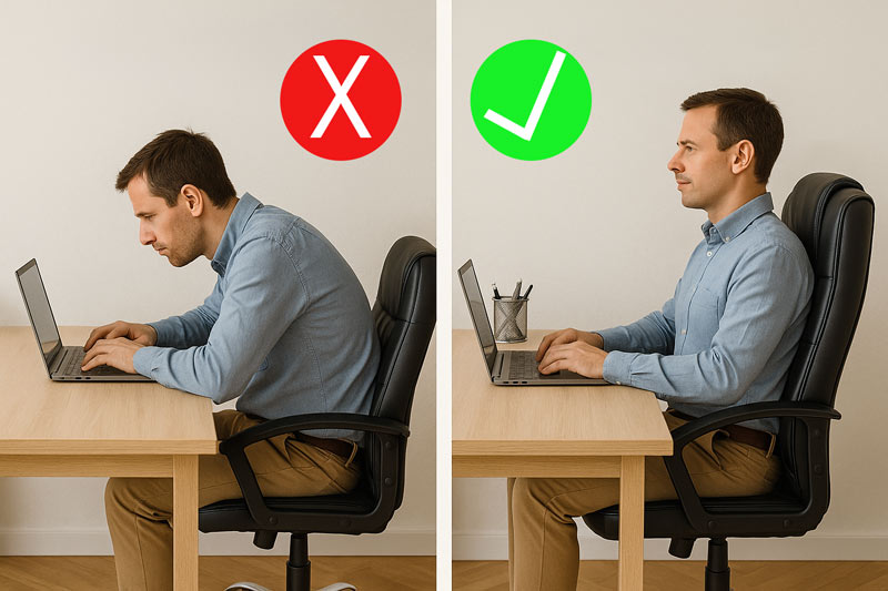 Postura corecta la birou